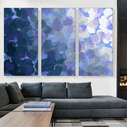 Blue Purple Navy Spots Modern Rectangle