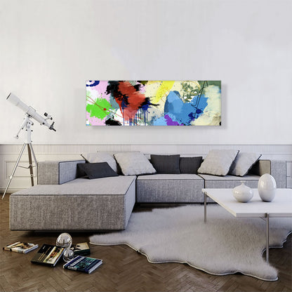 Blue Red Yellow Black Modern Panoramic