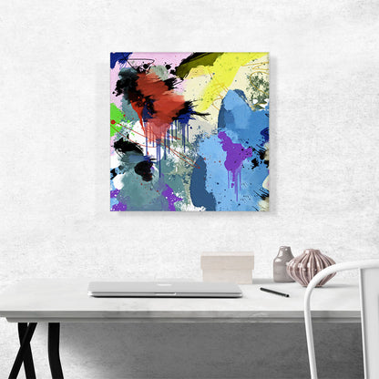 Blue Red Yellow Black Modern Square