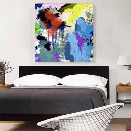 Blue Red Yellow Black Modern Square