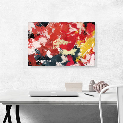 Cherry Red Gray White Modern Rectangle