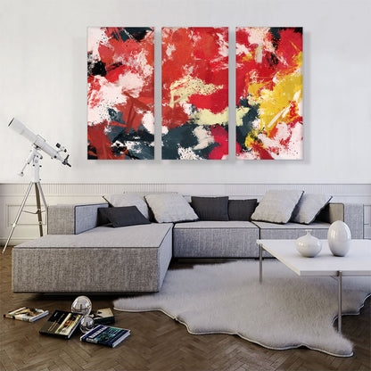 Cherry Red Gray White Modern Rectangle