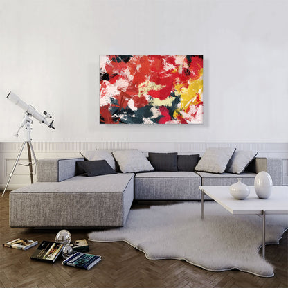 Cherry Red Gray White Modern Rectangle
