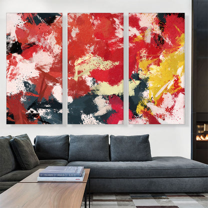 Cherry Red Gray White Modern Rectangle