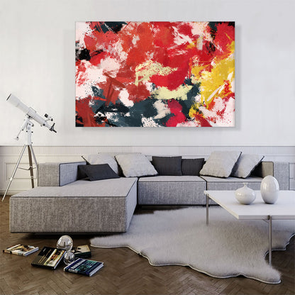 Cherry Red Gray White Modern Rectangle