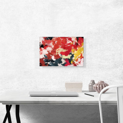 Cherry Red Gray White Modern Rectangle