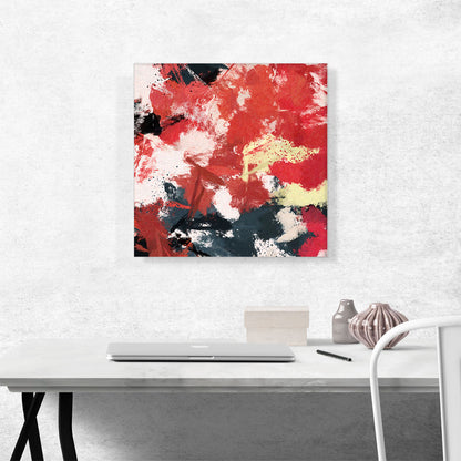 Cherry Red Gray White Modern Square