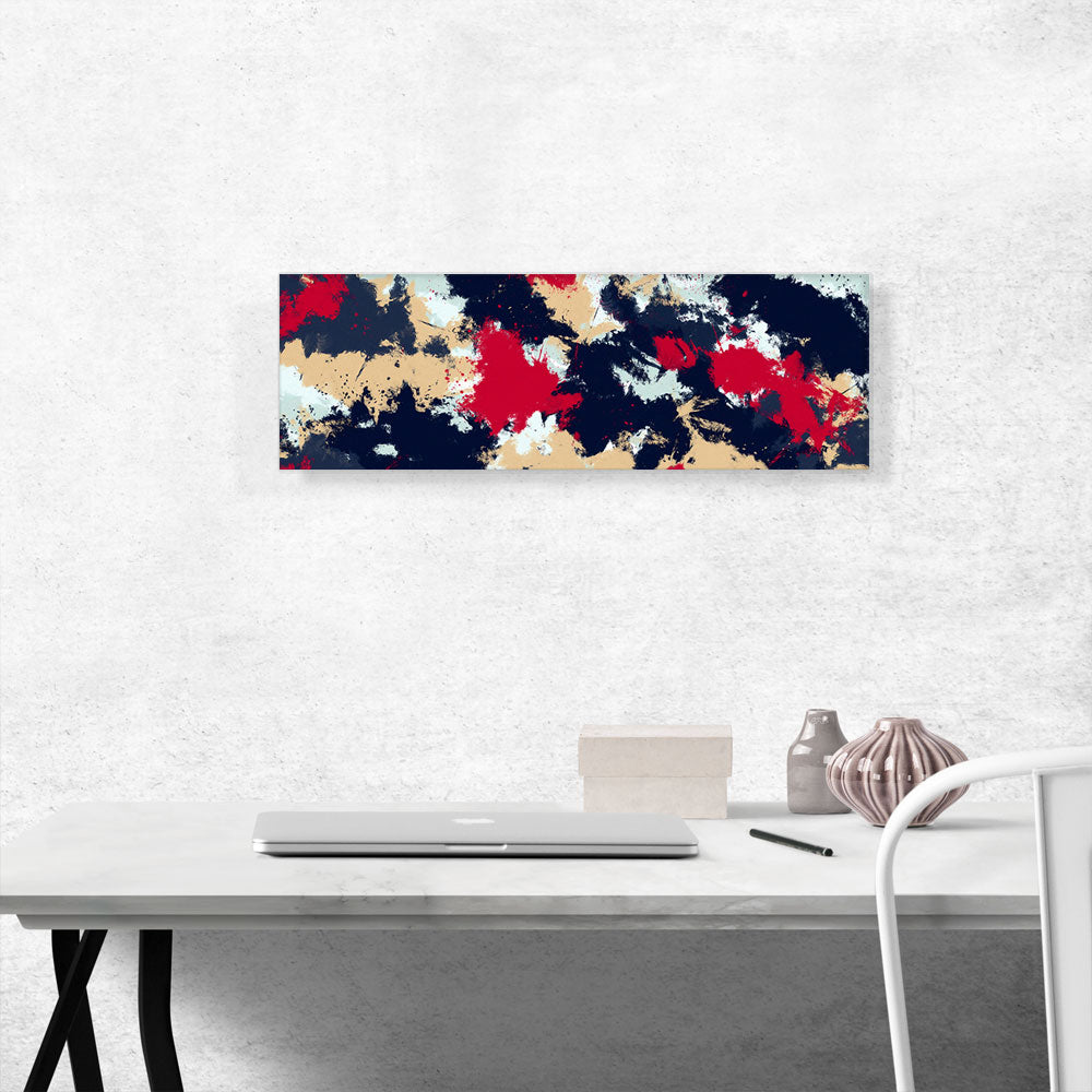 Cherry Tan Dark Blue Camouflage Pattern Panoramic