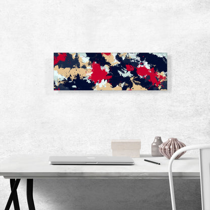 Cherry Tan Dark Blue Camouflage Pattern Panoramic