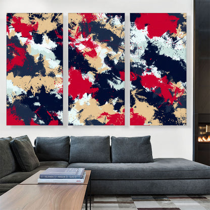 Cherry Tan Dark Blue Camouflage Pattern Rectangle
