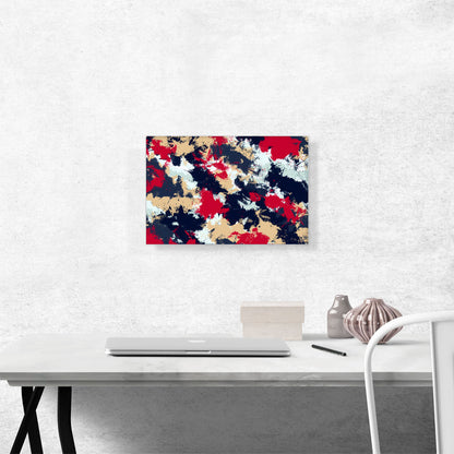 Cherry Tan Dark Blue Camouflage Pattern Rectangle