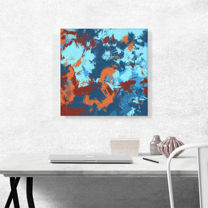 Baby Blue Teal Orange Modern