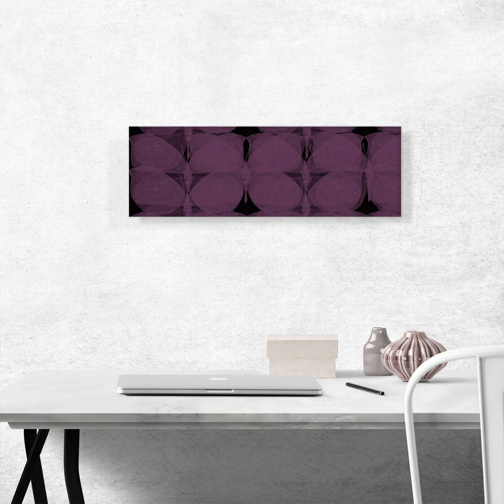 Dark Pink Butterflies on Black Modern