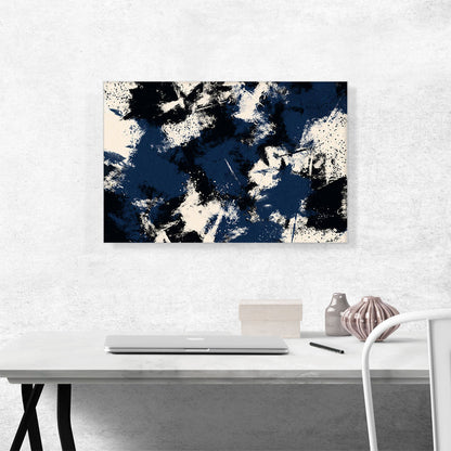 Navy Blue Black White Rectangle