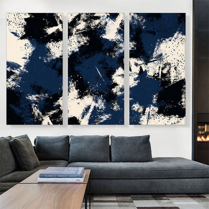 Navy Blue Black White Rectangle