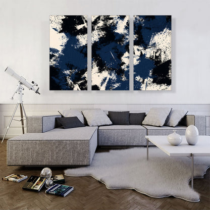 Navy Blue Black White Rectangle