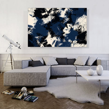 Navy Blue Black White Rectangle