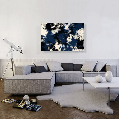 Navy Blue Black White Rectangle
