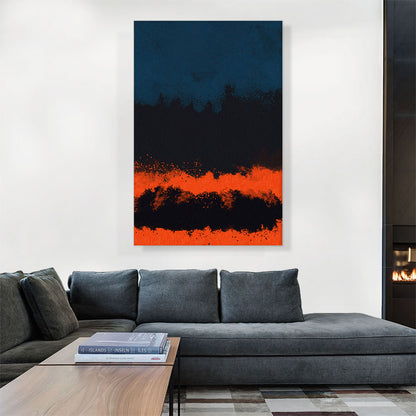 Navy Blue Orange Black Modern Rectangle