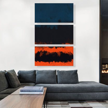 Navy Blue Orange Black Modern Rectangle
