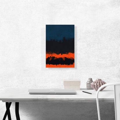 Navy Blue Orange Black Modern Rectangle