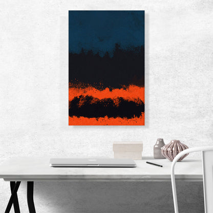 Navy Blue Orange Black Modern Rectangle
