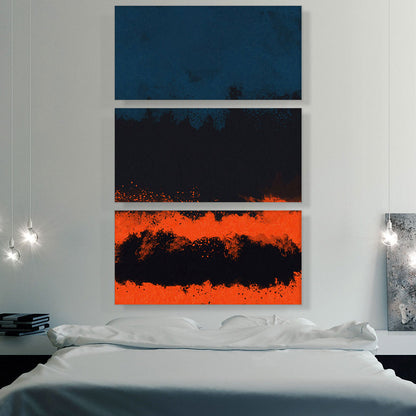 Navy Blue Orange Black Modern Rectangle