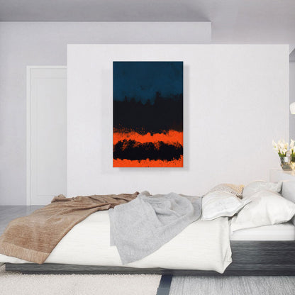 Navy Blue Orange Black Modern Rectangle