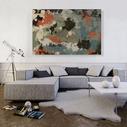 Olive Orange Tan Modern Rectangle