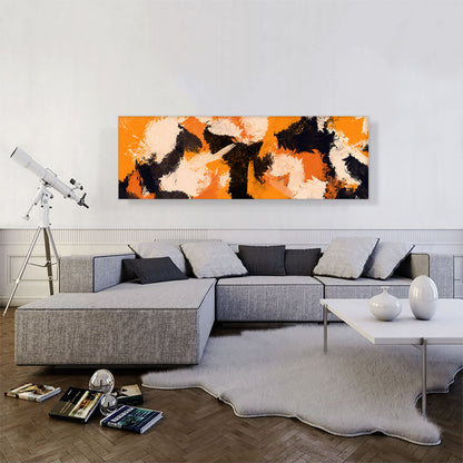 Orange Black Tan Camouflage Pattern Panoramic