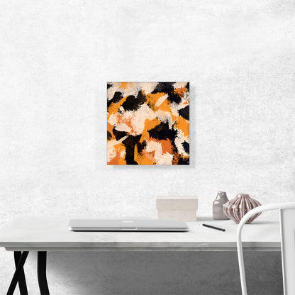 Orange Black Tan Camouflage Pattern Square