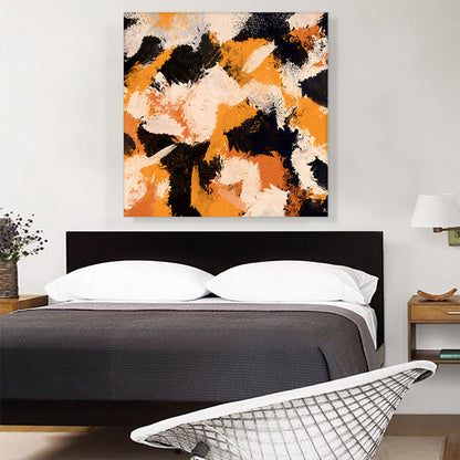 Orange Black Tan Camouflage Pattern Square