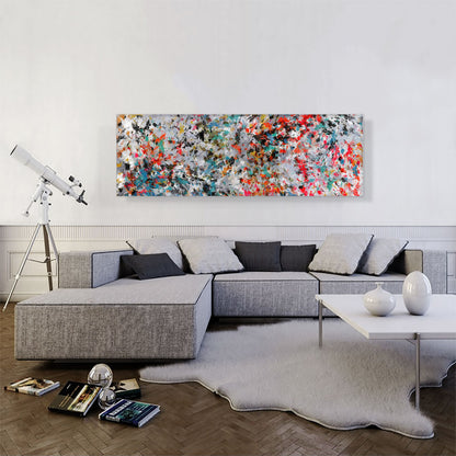 Black Gray Teal Orange Splatter Panoramic