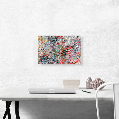 Black Gray Teal Orange Splatter Rectangle
