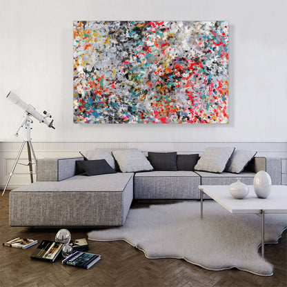 Black Gray Teal Orange Splatter Rectangle