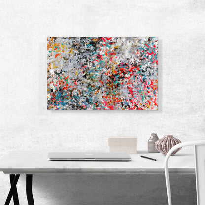 Black Gray Teal Orange Splatter Rectangle