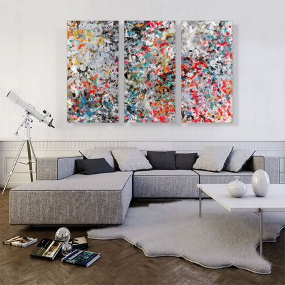 Black Gray Teal Orange Splatter Rectangle