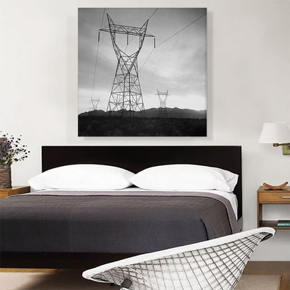 Transmission Lines in Mojave Desert Leading from Boulder Dam