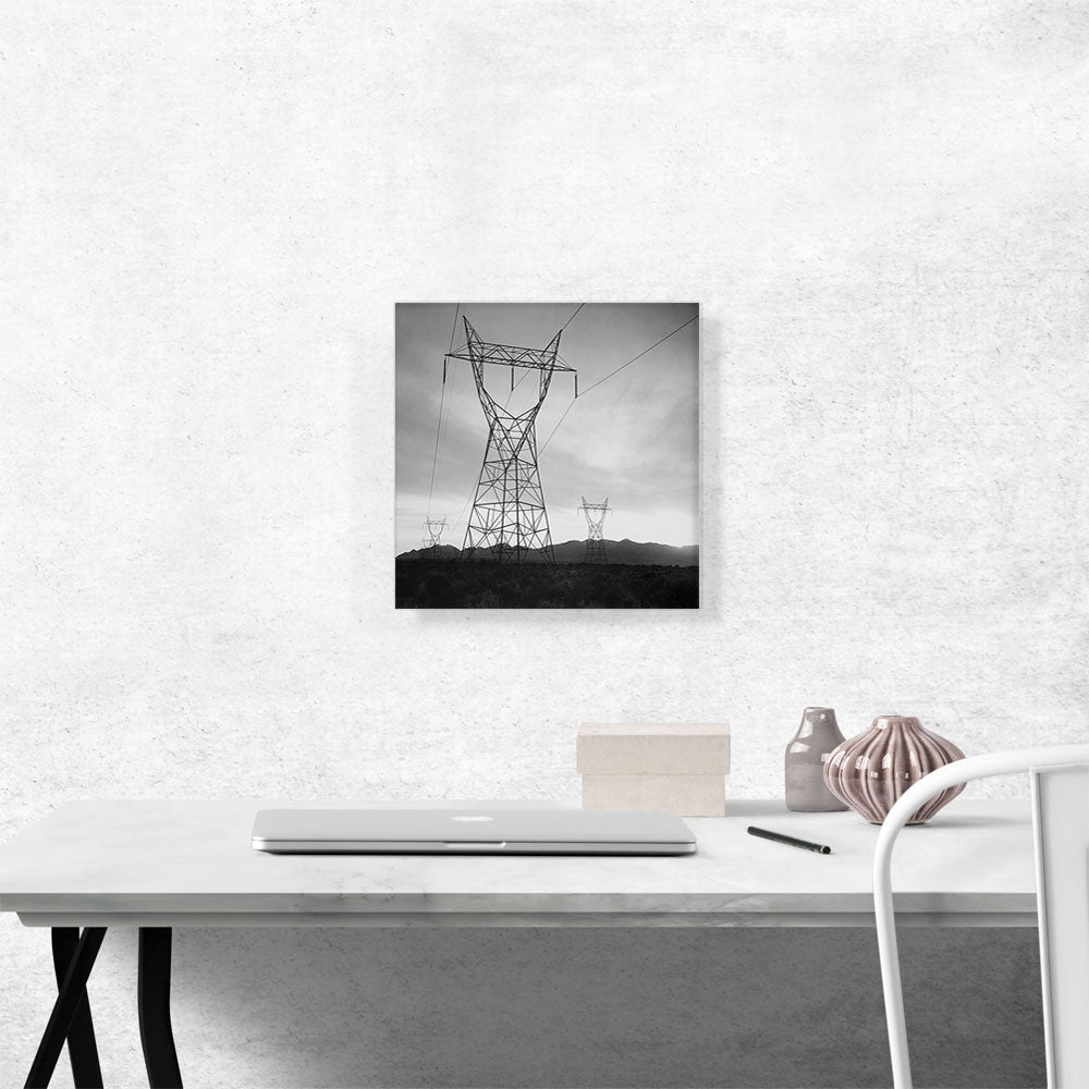 Transmission Lines in Mojave Desert Leading from Boulder Dam