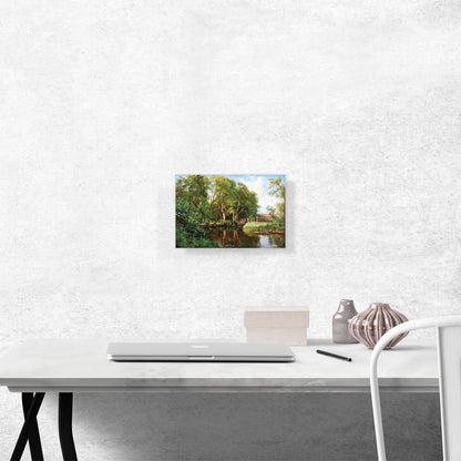 Forest Scenery With a House By a Stream