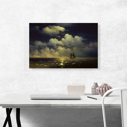 Sailing Ship in Moonlight