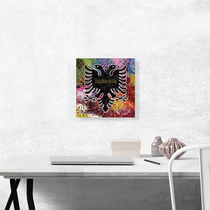 Flag of Albania Colorful Splatter