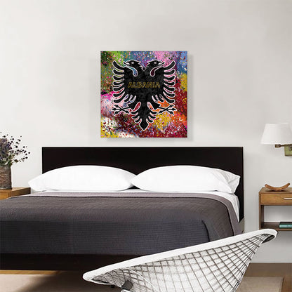 Flag of Albania Colorful Splatter