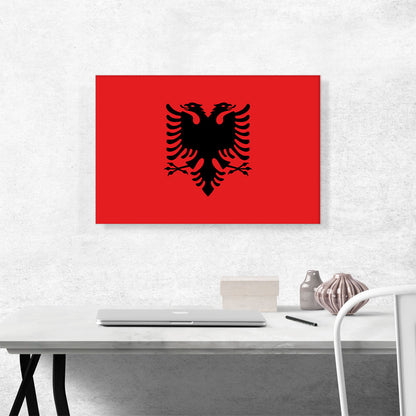 Flag of Albania Country in the Balkans Rectangle