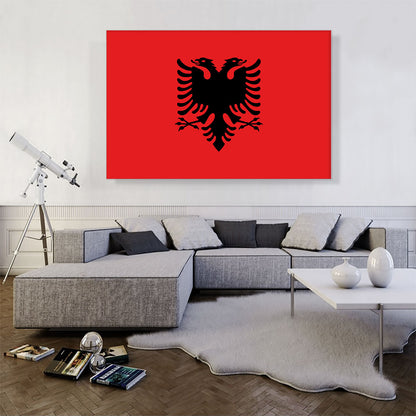 Flag of Albania Country in the Balkans Rectangle