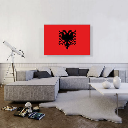 Flag of Albania Country in the Balkans Rectangle