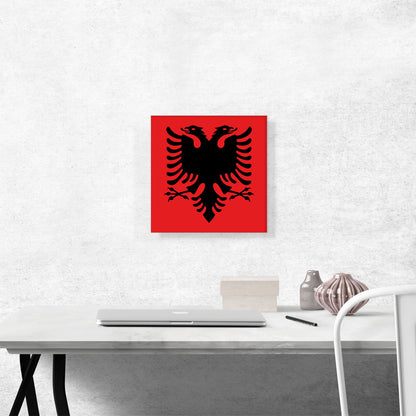 Flag of Albania Country in the Balkans Red Square