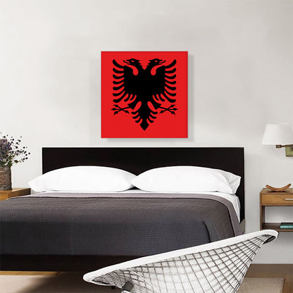 Flag of Albania Country in the Balkans Red Square