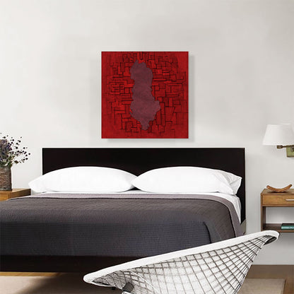 Albania Country in the Balkans on Red