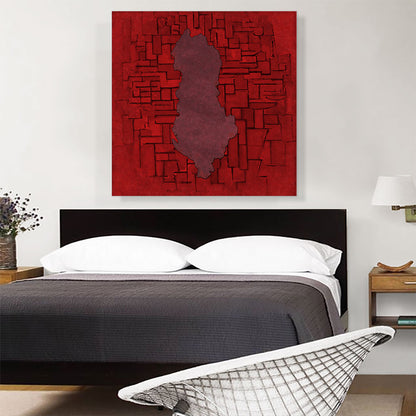 Albania Country in the Balkans on Red